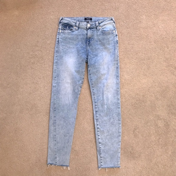 True Religion Denim - True Religion Denim Blue Jeans Women Size 6 Waist 28 Jennie Curvy Mid Rise Capri